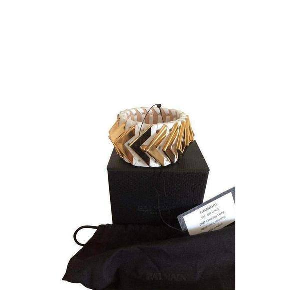 Balmain - Greta White Napa Leather Bracelet - Picture 2 of 5